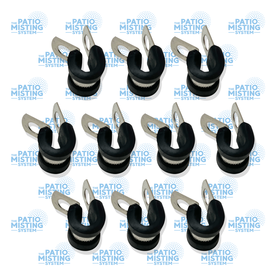 c clamps for installation of the outdoor misting systems