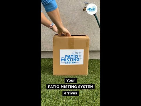 unboxing video of the patio misting system and how to set it up in simple DIY steps.